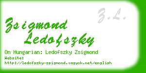 zsigmond ledofszky business card